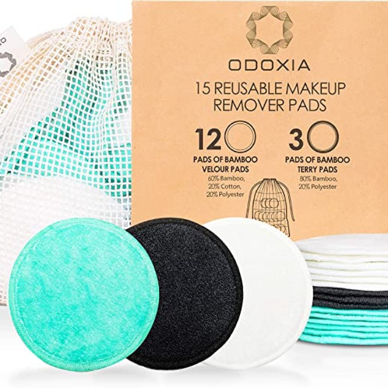 Herbruikbare Wattenschijfjes - Natuurlijke & Organische Bamboe Katoenen Pads | Wasbare Wattenschijfjes | Herbruikbare Make-up Pads | Eco Friendly & Zero Waste | Inclusief Handig Waszakje