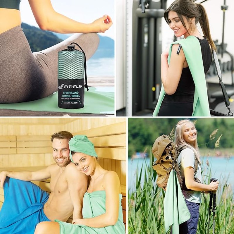 Microvezel handdoeken - compact, ultralicht & sneldrogend - de perfecte sporthanddoek, strandlaken en reishanddoek