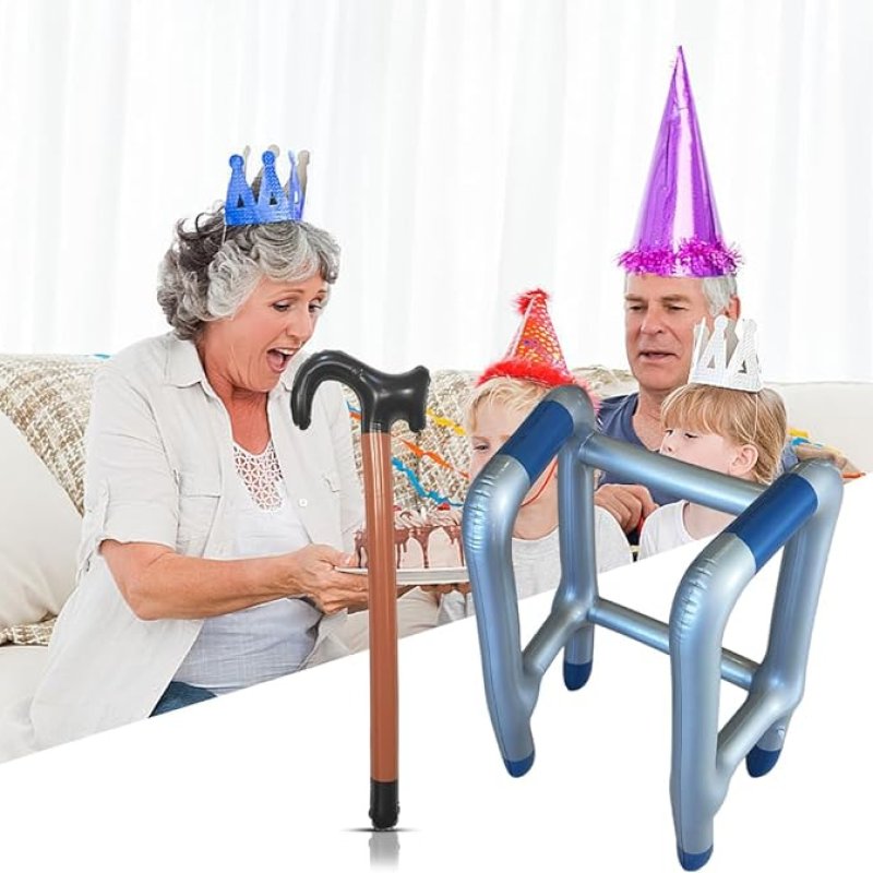 Rollator Opblaasbare en opblaasbare wandelstokset, opblaasbare loophulp, opblaasbare kostuums voor carnaval of pensioen,