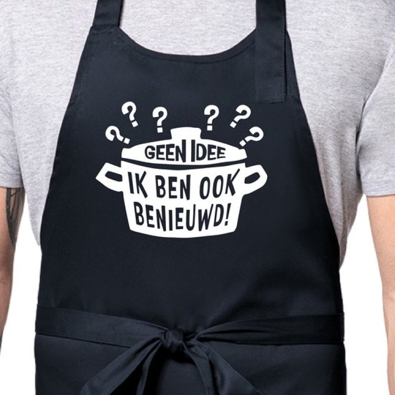 Keukenschort Geen Idee Ik ben ook benieuwd