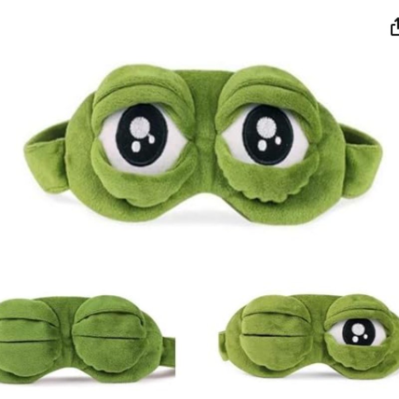oogmasker slaap, pluisjes karikatuur kikker ogen masker slapen
